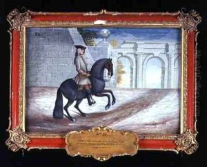 No 31 An iron grey horse of the Spanish Riding School performing a half turn to the left