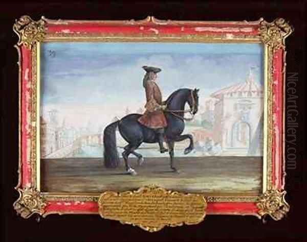 No 39 Le Superbe a horse of the Spanish Riding School performing a dressage movement called a Piaffe - view 1