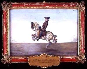 No 47 A Polish horse of the Spanish Riding School performing a dressage movement called the Croupade