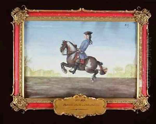 No 49 A horse of the Spanish Riding School performing a dressage movement called a Ballotade - view 1