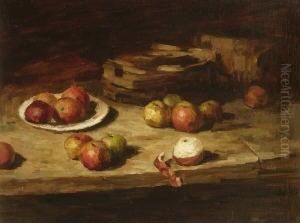 Stillleben Mit Apfeln by Carl Schuch