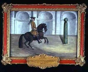 No 33 A Spanish horse of the Spanish Riding School performing a dressage movement