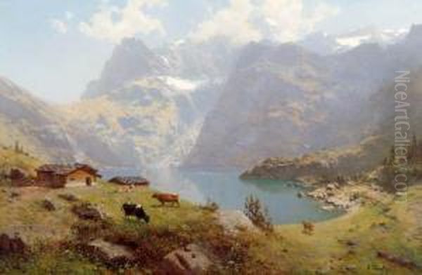 Mountain Landscape With Cows. - view 1