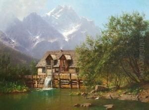 Alpenlandische Bergwelt Mit Gehoft