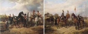 Officers Standing Before Their Regiments by Karl Friedrich Schulz