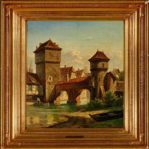 Overlooking The Hangman Bridge In Nuremberg by Harald Peter W. Schumacher