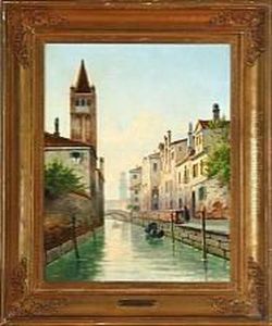 A Canal Scenery From Venice by Harald Peter W. Schumacher