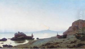 Aftenstemming Pa Capri (evening On The Shores Of Capri) by Harald Peter W. Schumacher