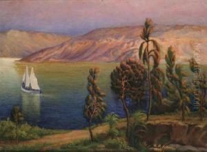 Sunset In The Sea Of Galilee by Aaron Shaul Schur