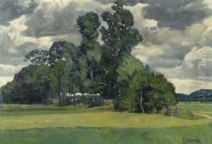 Landschaft Mit Waldchen. Landschaft Mit Waldchen.