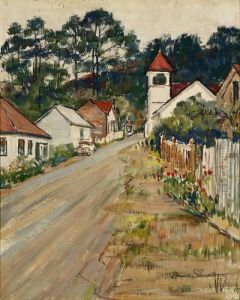 Village Street by Donna Schuster
