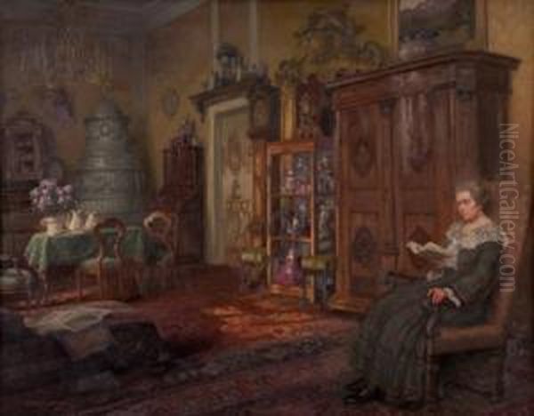 "alt-wiener Interieur Mit Lesenderfrau" - view 1