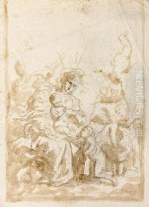 Vierge A L'enfant Avec Saint Jean-baptiste Enfant