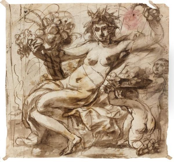 Etude De Cybele Pour L'allegorie De La Terre - view 1
