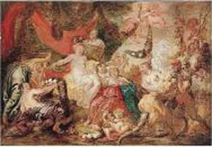 An Allegory Of Abundance by Cornelis I Schut