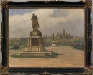 Garden Scene With Monument by Franz Schutz