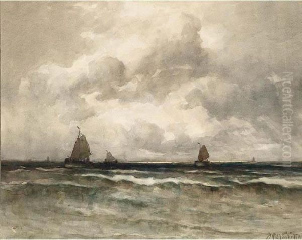 Fishing Boats At Sea - view 1