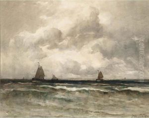 Fishing Boats At Sea by Willem Joannes Schutz
