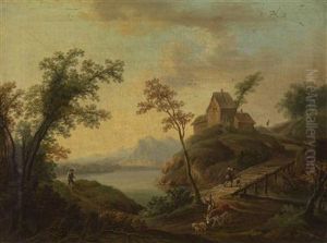 Two River Landscapes by Christian Georg Ii Schuz