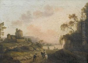 Sudliche Uferpartie Mit Staffage by Christian Georg Ii Schuz