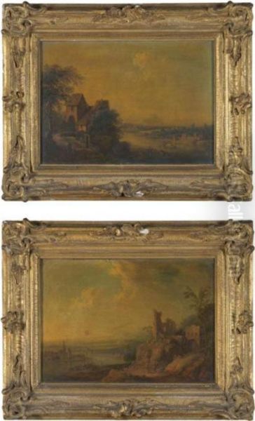 A Rhenish Landscape With A House And Figures Unloading Their Boat - view 1