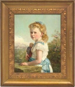 Portrait Of Elisabeth Faber As A Child. In The Background Her Father's Factory