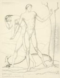 Adam And Eve by Carlos Schwabe