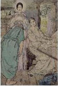 Il Salua Comme L'autel, Le Ventre Ou Dieu Se Faisait Homme by Carlos Schwabe