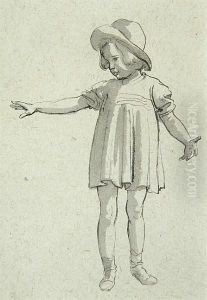 Study Of A Little Girl by Randolph Schwabe