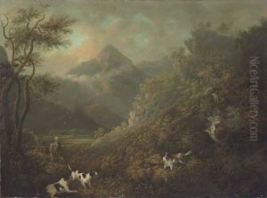 Sportsmen Shooting In An Upland Landscape