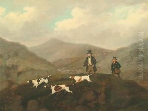 A Highland Shooting Scene With Pointers And Gentlemen