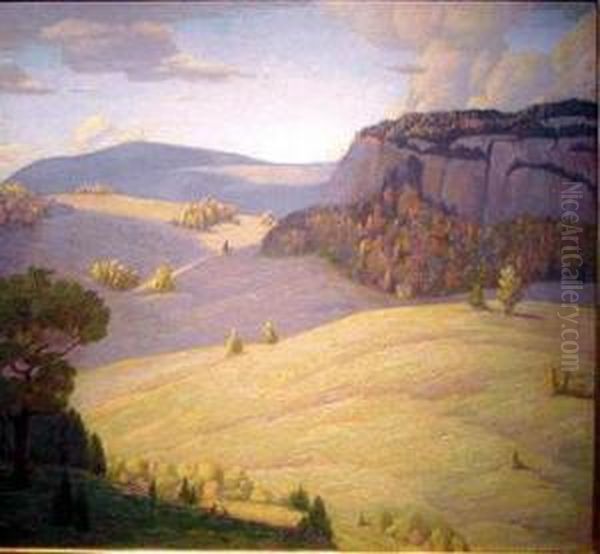 Sportsmen In A Mountain Landscape - view 1