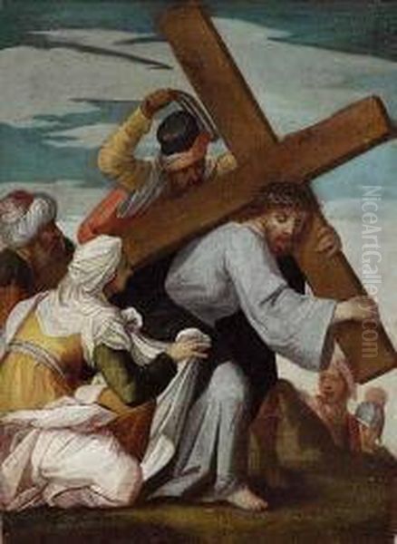 6. Kreuzwegstation. Christus 
Fallt Unter Dem Kreuz Und Veronika Reicht Ihm Das Schweistuch. - view 1