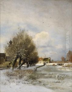 Winterliche Fluslandschaft.
