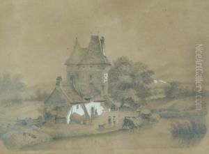 Uferlandschaft Mit Gehoft, Figuren- Und Tierstaffage Uferlandschaft Mit Gehoft, Figuren- Und Tierstaffage