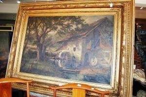 Watermill Scene by Karl Schweninger