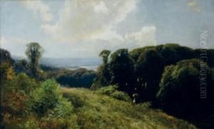 View Of The Hellersee; And A Companion Painting by Friedrich Wilhelm Schwinge