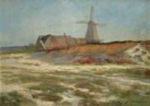 Kustenlandschaft Mit Windmuhle by Friedrich Wilhelm Schwinge