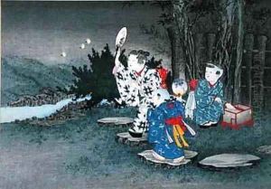 Catching Fireflies from the series Childrens Games by Kobayashi Eitaku