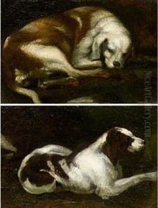 Studies Of Resting Hounds by Sinibaldo Scorza