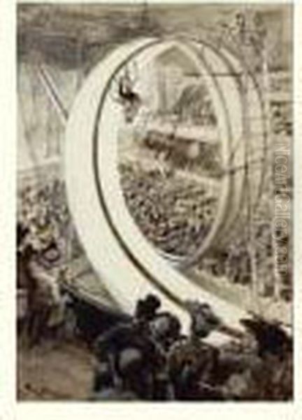 Le Tour De La Boucle (looping The Loop) A L'olympia, Circa 1903 - view 1