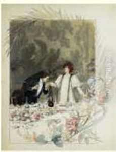 La "journee Sarah Bernhardt". Le Toast De Victorien Sardou, Circa 1896 by Georges Bertin, Dit Scott De Plagnolles