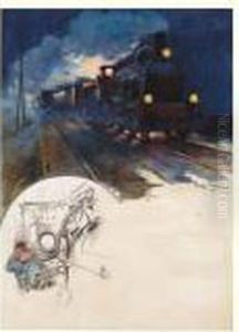 Le Chemin De Fer Pittoresque, La Locomotive, Circa 1898 by Georges Bertin, Dit Scott De Plagnolles