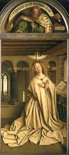 Virgin Annunciate from the exterior of the right panel of the Ghent Altarpiece - view 1