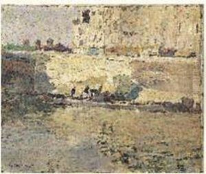 Paris, Barge Le Long Des Quais, Circa 1910 by Frank Edwin Scott