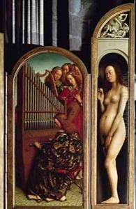 Angel Musicians and Eve from the right hand wing of the Ghent Altarpiece