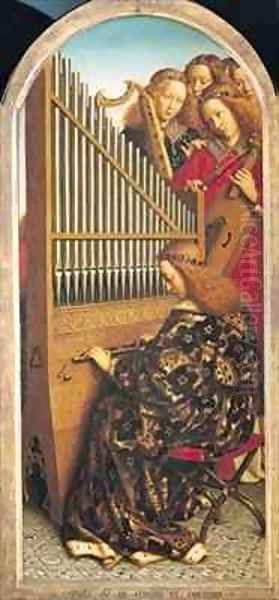 Angel musicians detail from the right hand side of the Ghent Altarpiece - view 1