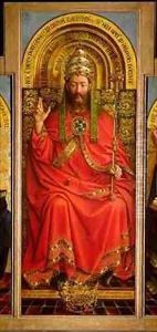 God the Father central panel of the Ghent Altarpiece