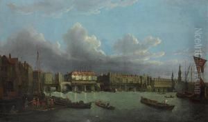 An Extensive View Of The Thames And The City Of London by Samuel Scott
