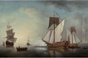 The Departure From England Of Francis, Duke Of Lorraine by Samuel Scott